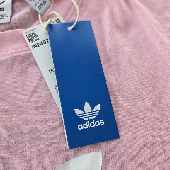 Adidas Originals Women's Trefoil Boxy T-Shirt True Pink Large Activewear Sports - Picture 2 of 7